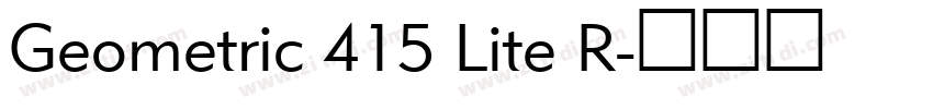 Geometric 415 Lite R字体转换